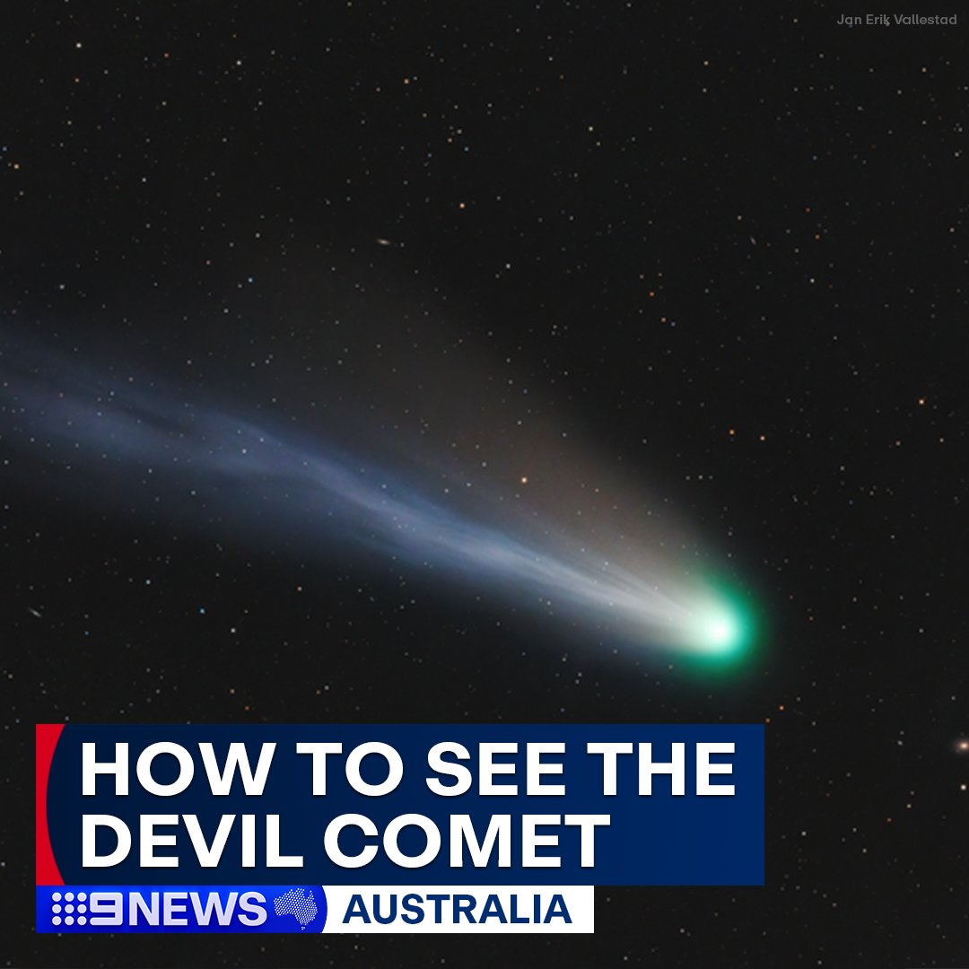 For the first time in 70 years, the Devil Comet is just days away from being visible in Australian skies. ☄️

Stargazers will be able to view the comet without equipment before sunrise, but only for a brief period of time. #9News

DETAILS: nine.social/EUm