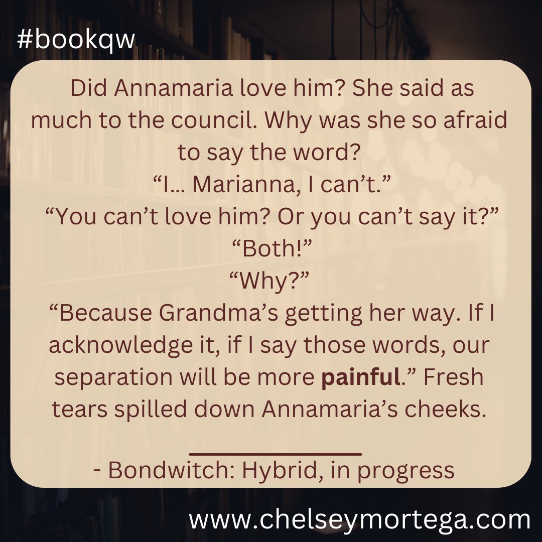 Today's #bookqw word is pain. The first book, Bondwitch, is available here: chelseymortega.com/books/
#amediting #paranormalromance #vampireromance #shifters #witches #secondchanceromance #ForbiddenLove #newadultreads