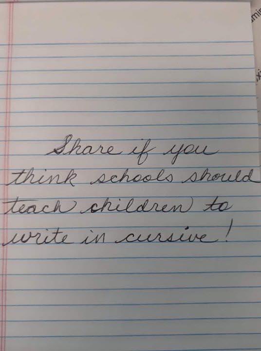 Why don’t the leftists want our kids to know and write in cursive?