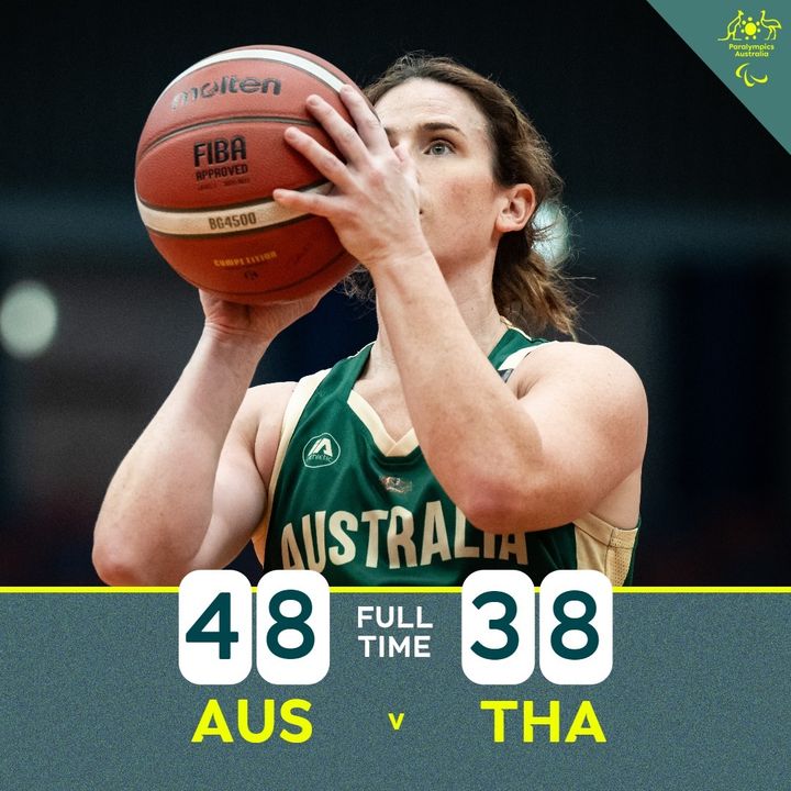 Two from two for our @AusGliders after a 48-38 victory over Thailand in the IWBF Women's Repechage. They'll meet Germany tomorrow afternoon in Osaka at 4:00pm AEST. #ImagineWhatWeCanDo #WheelchairBasketball 📷 Mami Yasui