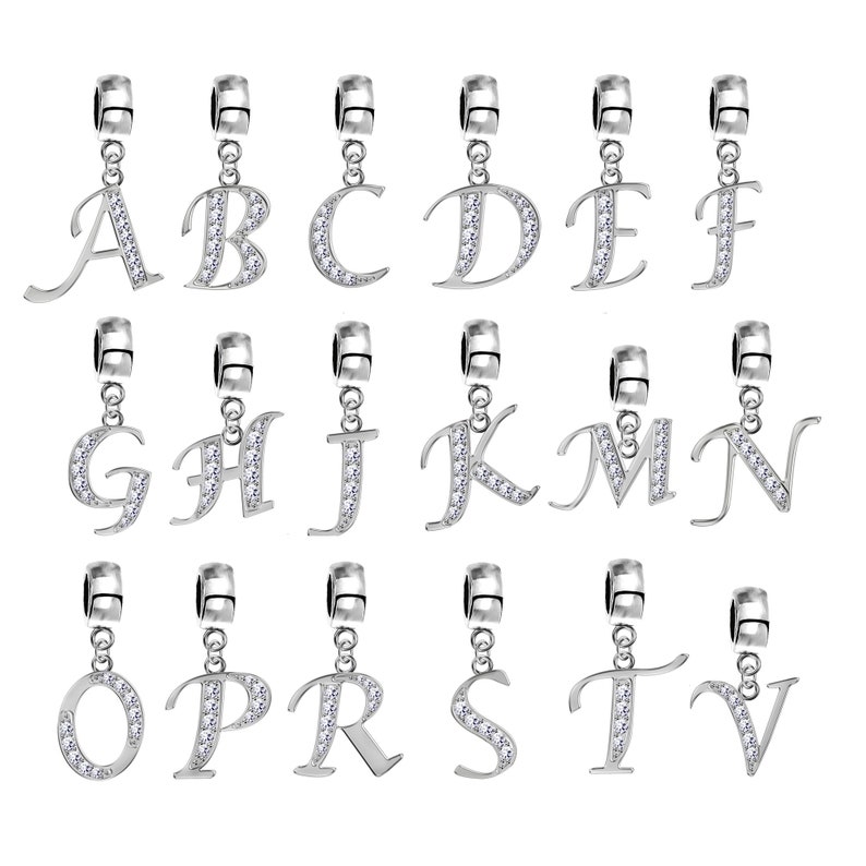 Silver Initial Charms Letters A-Z Alphabet Charm,Letter charm-AAA+Crystals-Fits All European Bracelets and Necklaces. #lettercharm #silverdanglecharms #initialancharms #silvercharms #lettercharms  #initialcharmforbracelet #silverinitialancharmfornecklace
etsy.com/uk/listing/106…