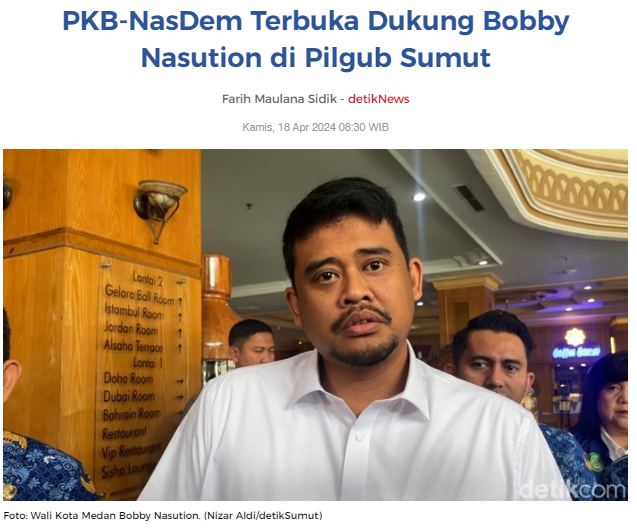 Banteng hidungnya pasti keluar asap klo tahu PKB & Nasdem mendukung Mas Bobby di Pilgub Sumut....Golkar & Gerindra juga mendukung Mas Bobby lhoo...ayo Banteng keluarkan jagoan eloo di Pilgub Sumut, pendukung Jokowi akan tenggelamkan😭😭😭