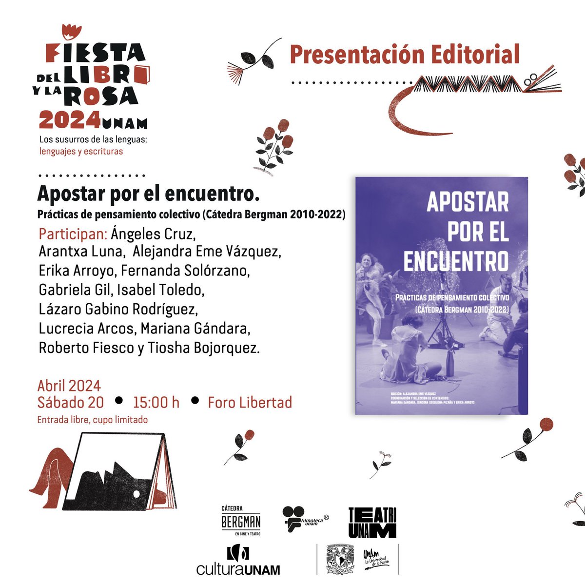 Una entrevista cruzada que nos hicimos la querida @__arancho y yo incluida en esta publicación hermosa de la @catedrabergman se presenta el 20 de abril a las 15hr en el Foro Libertad. Yo no podré ir pero los presentadores son muy lo más. ♥️ ¡vayan!