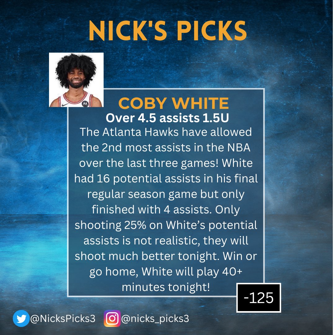NicksPicks3's tweet image. BOOM 3RD QUARTER WINNER 🏆 

2-0 +3.5U #NBA Playoff Player Props💰

25 LIKES/RETWEETS for Fridays Play🔥
#GamblingX #PlayInTournament #PlayerPropBets #PrizePicks