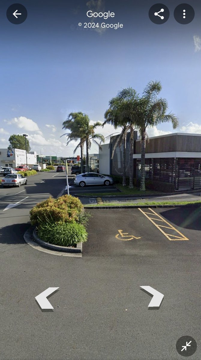 PSYME_'s tweet photo. @johnreader @kiwieric @nzpost As a disabled person with a parking permit, this is incredibly disappointing and infuriating.

@NZPost Based on the information in the background, the NZ Post vans were parked at KFC Rototuna in Hamilton. The comparison images below are from Google Maps: https://t.co/bMtlG9HmFs
