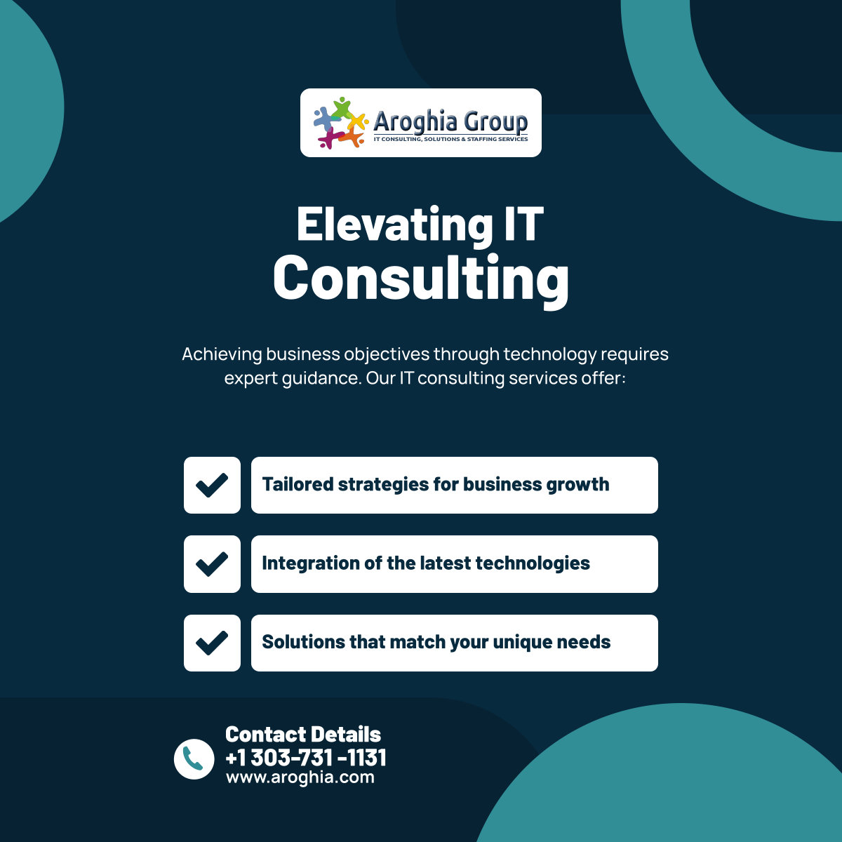 Unlock your business's potential with our IT consulting expertise. From strategy to implementation, we provide solutions that align with your goals and the latest tech trends.

#AuroraCO #ITServices #ITConsulting #BusinessGrowth #TechnologySolutions