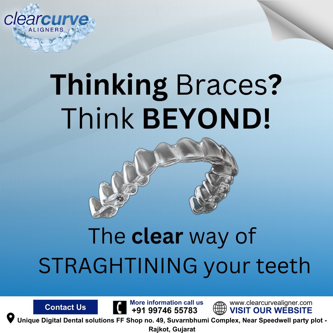 Think BEYOND! Straighten your smile the clear way with Clear Curve Aligners. 🌟✨
#smilewithconfidence #clearbraces #invisiblealigners #straightteeth #orthodontics #smilemakeover #clearaligners #teethstraightening #orthotreatment #bracesalternative #getstraightteeth #clearsmiles