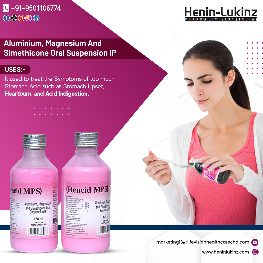 Introducing Hencid MPS Oral Suspension by Henin Lukinz. 
For more info Call us at +91-9501106774| heninlukinz.com | 
Email:marketing13@lifevisionhealthcarechd.com | 
. 
. 
#heninlukinz #PCDPharma #PharmaFranchise #pharmacompany #monopoly #businesssupport