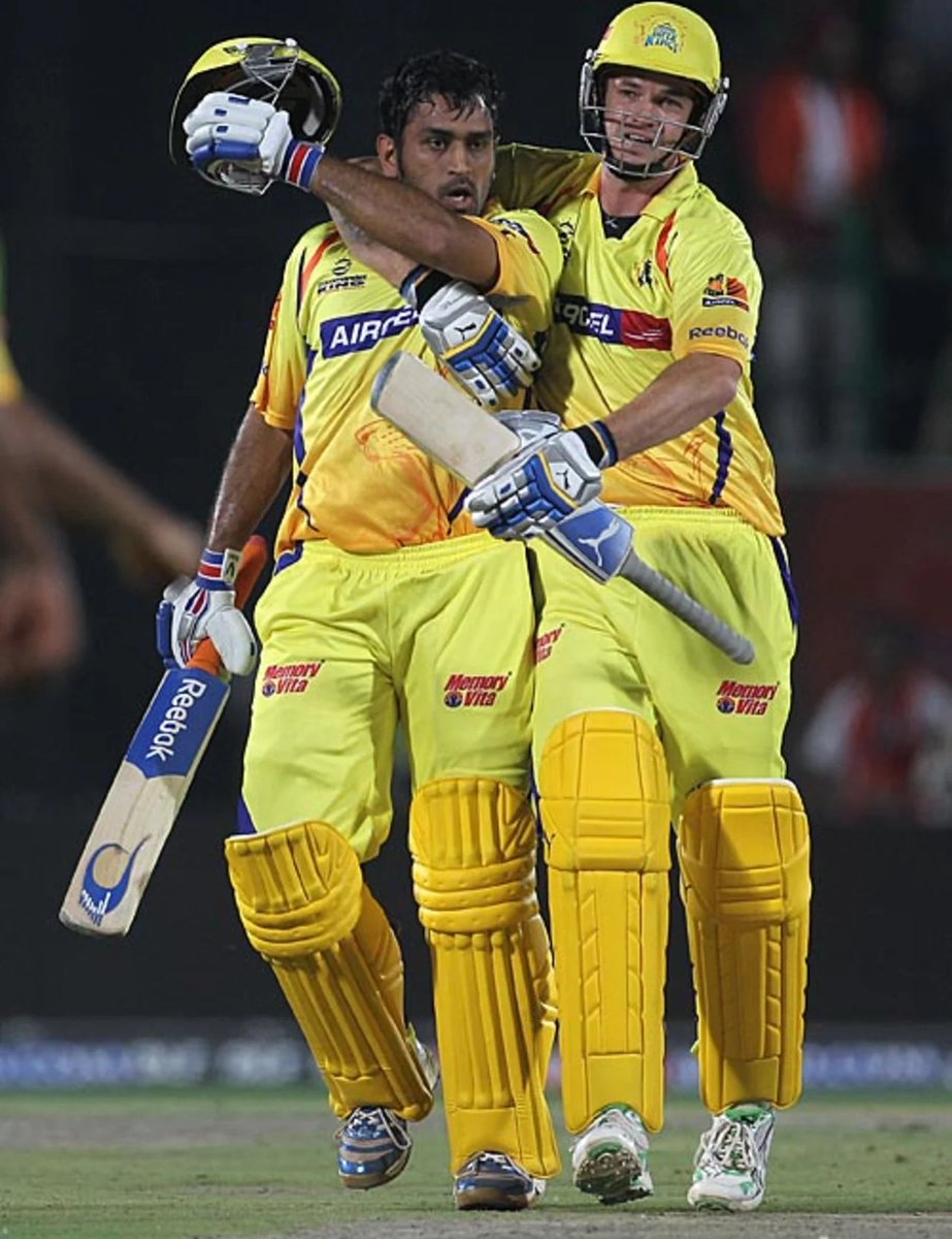 On This Day 2010, MS Dhoni scored 54* (29) vs KXIP, with CSK's qualification for the Semi-Final on the line and chasing a stiff target of 193 With 44 needed from 18, he helped CSK reach the Semi-Final with one of his most iconic IPL knocks 💛