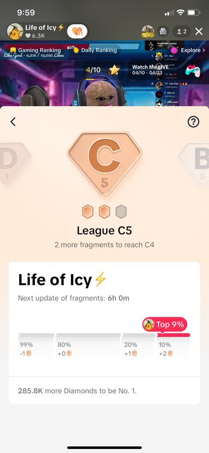 We hit C5 on tiktok we growing slowly and slowly consistent tiktok streams are going Great!!!