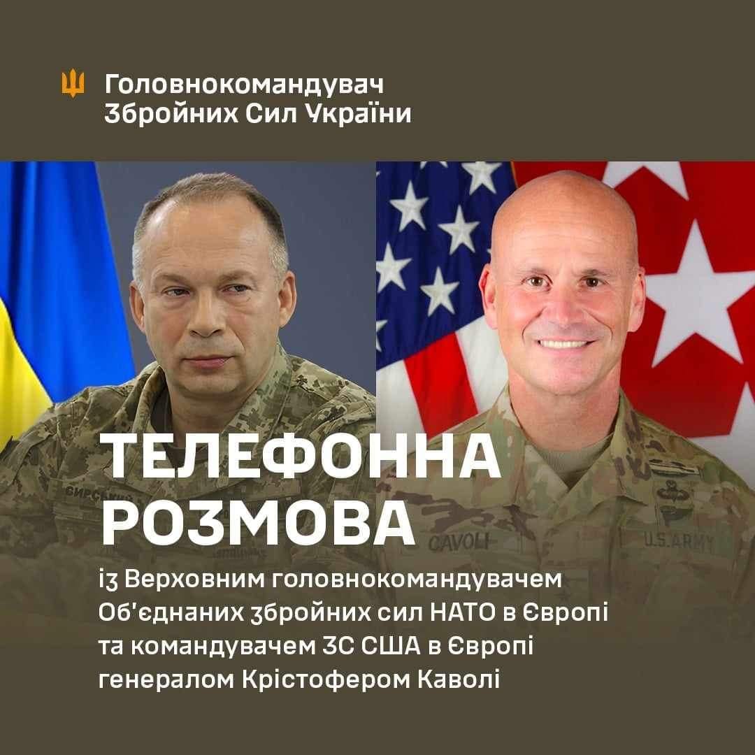 Провів важливу розмову з Головою Європейського командування Збройних сил США та Верховним головнокомандувачем Об'єднаних збройних сил НАТО у Європі генералом Крістофером Каволі. facebook.com/CinCAFofUkrain…