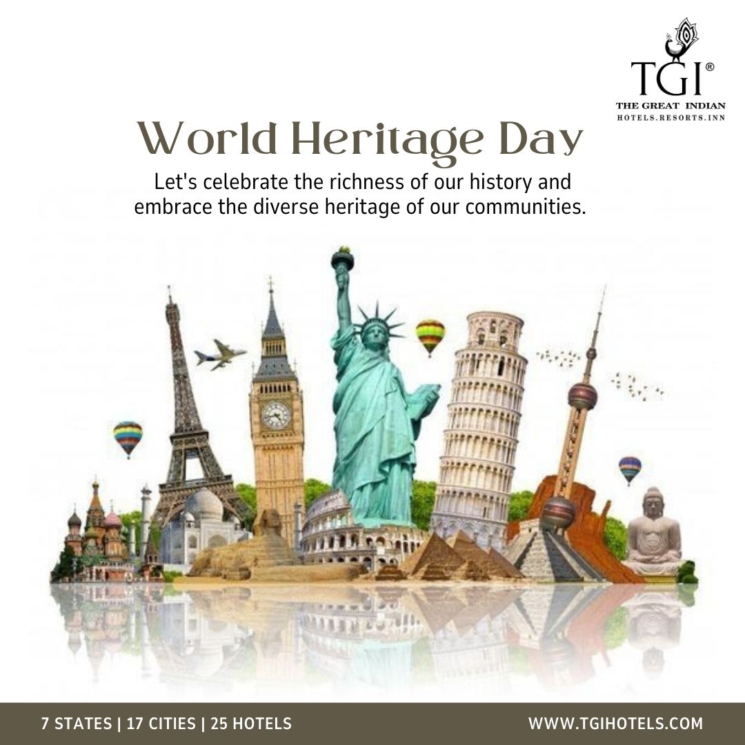 Join our global community in celebrating World Heritage Day! Let's embark on a journey to explore the diverse tapestry of our shared history and culture. #TeamTGI #WorldHeritageDay #TravelInspiration #CulturalJourney #DiscoverDiversity #PreserveOurPast #GlobalHeritage