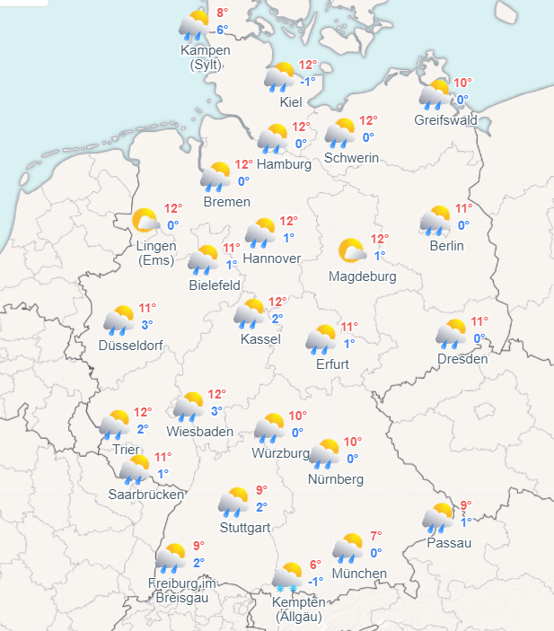 #WetterHeute Aprilwetter und kein Ende. Auch heute geht es wechselhaft und kühl weiter. Dazu ist es windig. ☔  🗺️ Wetterkarten unter: daswetter.com/wetterkarten/