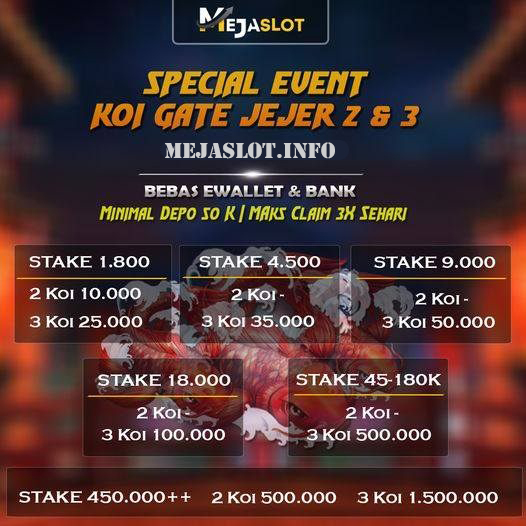 EVENT KOI GATE JEJER 2 & 3 𝐌𝐄𝐉𝐀𝐒𝐋𝐎𝐓🎏 MODAL 50 K SUDAH BISA JOIN LOHH AKUN BANK ✅ E WALLET ✅ 💌 Telegram : @mejaslotofc 🌐 Ketik Di Google : MEJAPINK(.)COM 📞 Wa Offc : wa.me/+6282138541029 #Situsterpercaya #mejaslot #slotgacorhariini #indoviral