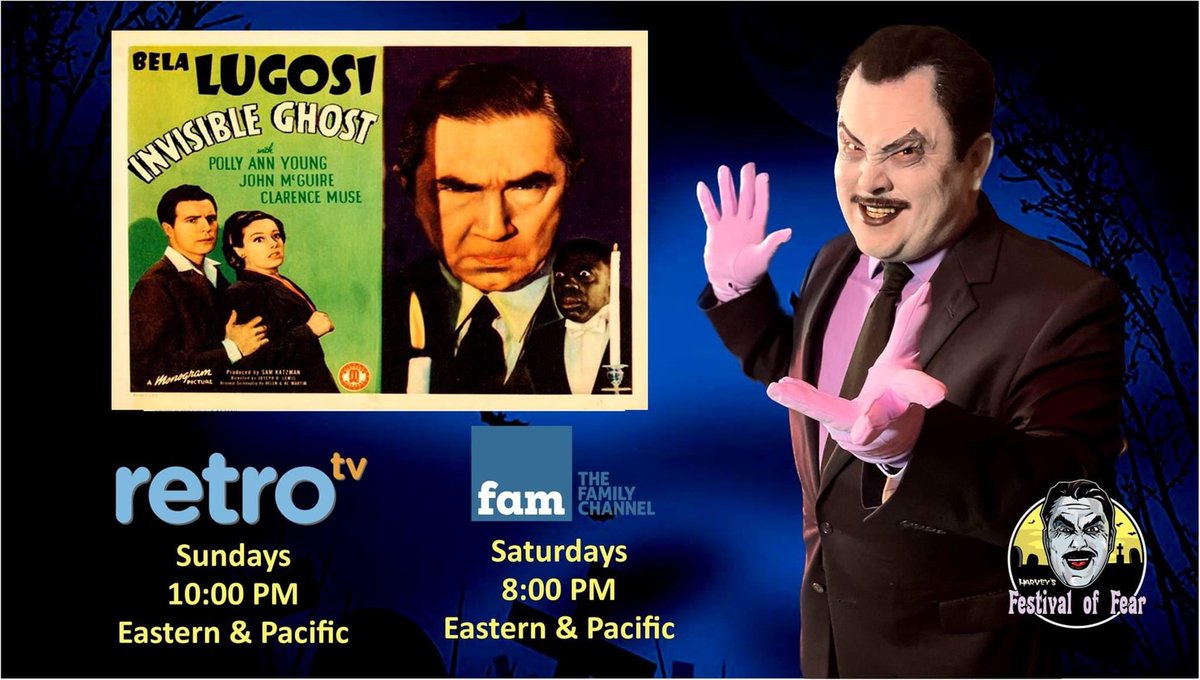 HalloweenHarvey's tweet photo. The kindly Mr. Kessler's wife is missing. He keeps having "visions" of her that cause him to turn into a murderous killer! It's Bela at his Lugosiest and plenty of murder for the whole family to enjoy! Saturday 8 PM Eastern on Family Channel and Sunday 10 PM Eastern on Retro TV! https://t.co/CnaObhcK5g
