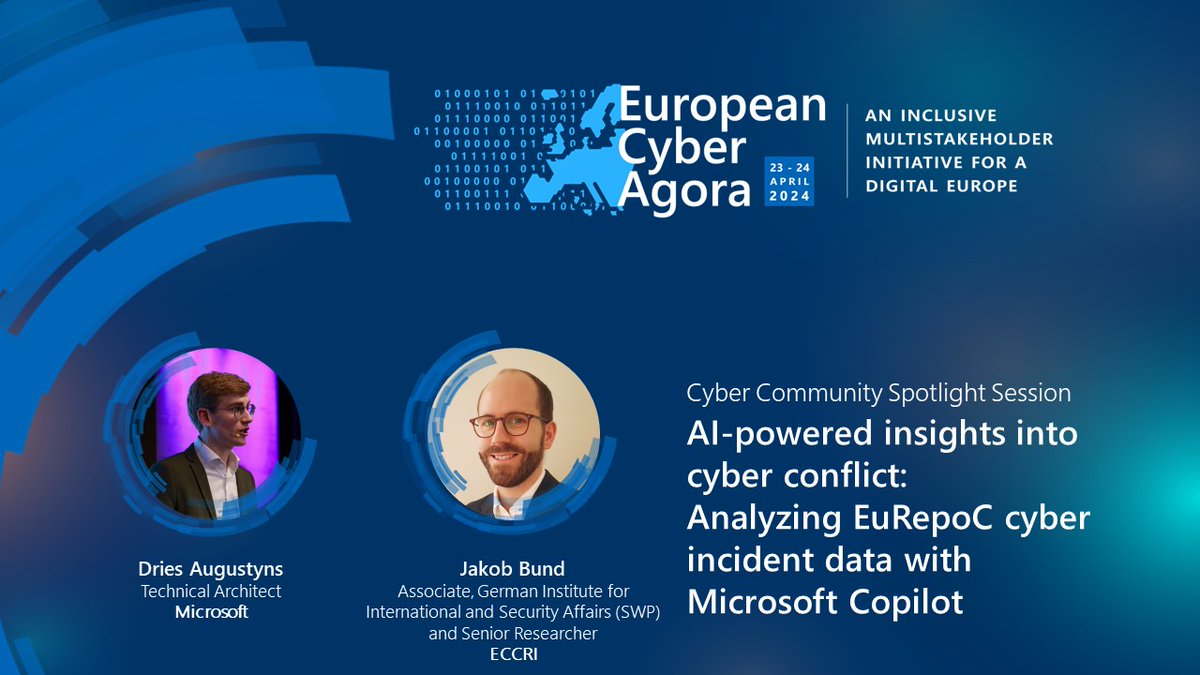 Join us at #ECA24 for a special spotlight session on how Microsoft Copilot is unlocking new insights and use-cases of the data <a href="/EuRepoC/">EuRepoC | European Repository of Cyber Incidents</a>  

Sign up via: microsoft.com/en-eu/cyber-ag…
