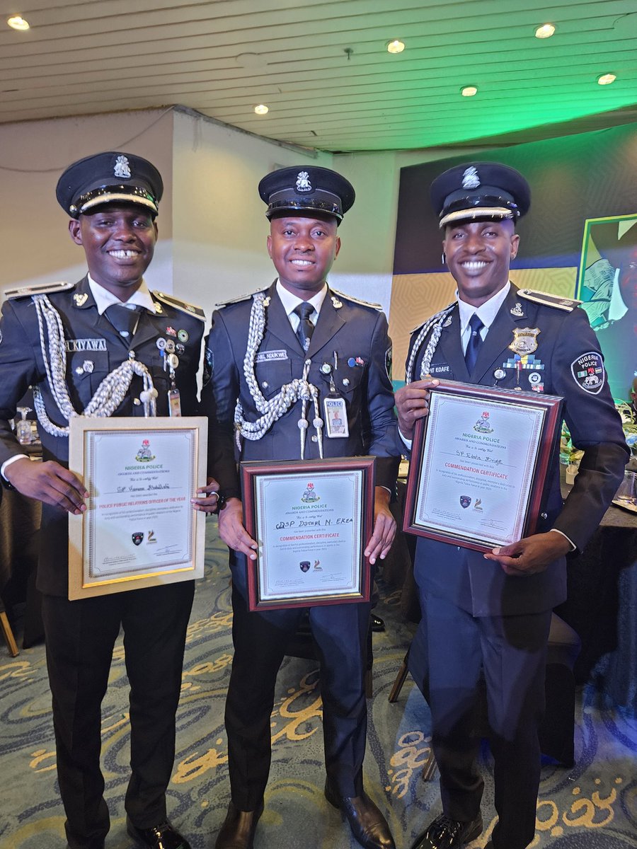 Congratulations to my senior colleague SP Haruna Abdulahi PPRO Kano State Command who won the Award of the Police Public Relations Officer of the Year 2023. Congrats to my friend also DSP Daniel Ndukwe who got a Police Commendation certificate alongside me for the year 2023.