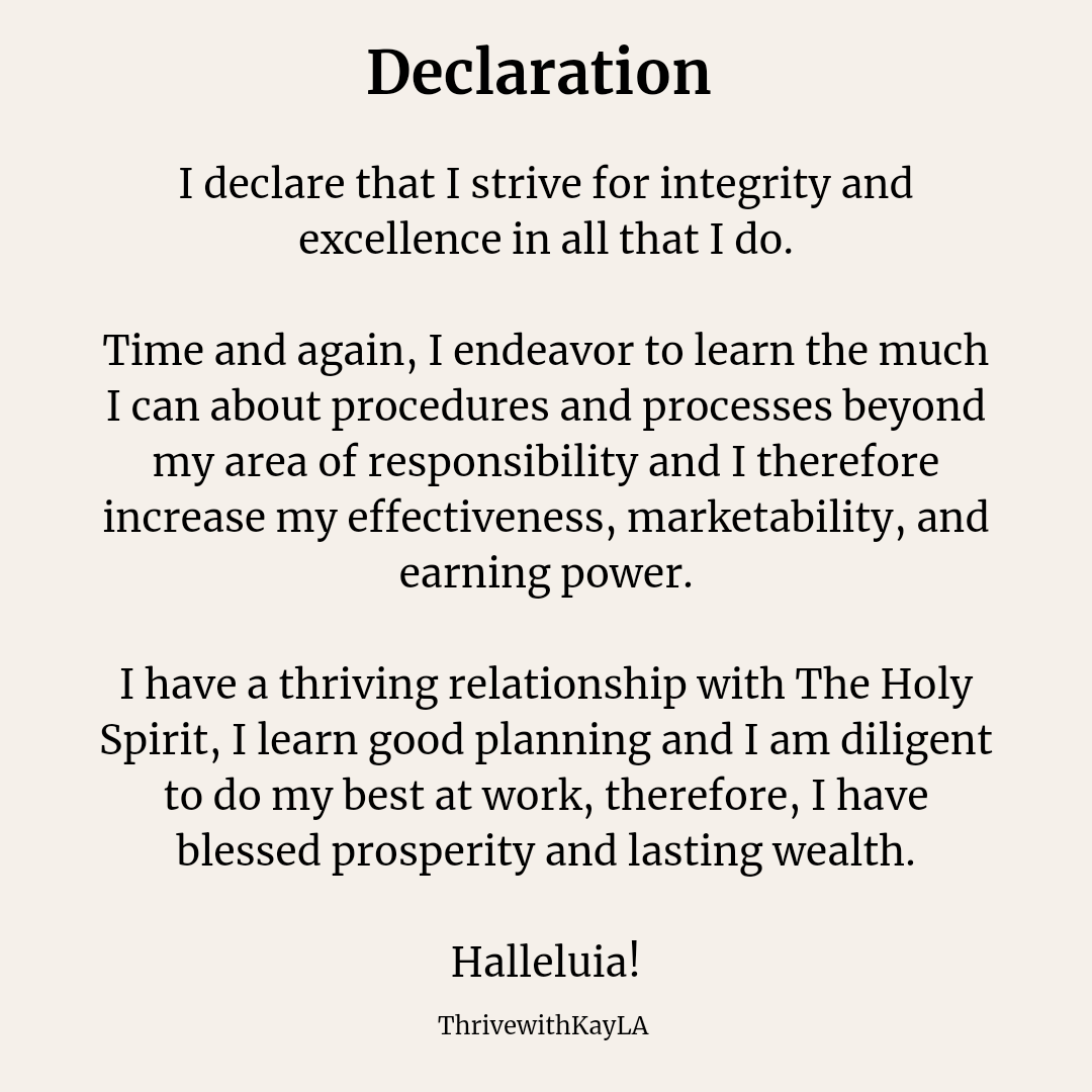 ThrivewithKayla's tweet photo. Proverbs 21:5&6 NLT
Good planning and hard work lead to prosperity, but hasty shortcuts lead to poverty. Wealth created by a lying tongue is a vanishing mist and a deadly trap.
#declaration
#goodplanning
#hardwork
#thrivewithkayla
#hrconsulting
#thriveinintegrity https://t.co/uzfIV1Hz6r