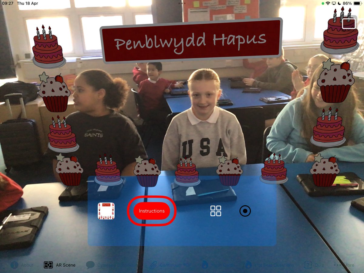 Using the #CaruCymru app <a href="/caedrawprimary/">Caedraw Primary Sch</a> to celebrate a birthday 🎂 #valueadded