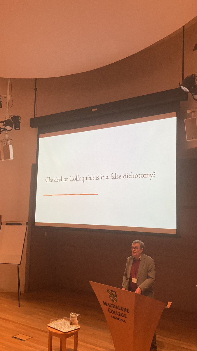 Here we start! It’s so exciting being @Cambridge_Uni for the 4th Biennial Arabic Language Teaching & Learning with Prof Clive Holes giving the keynote.