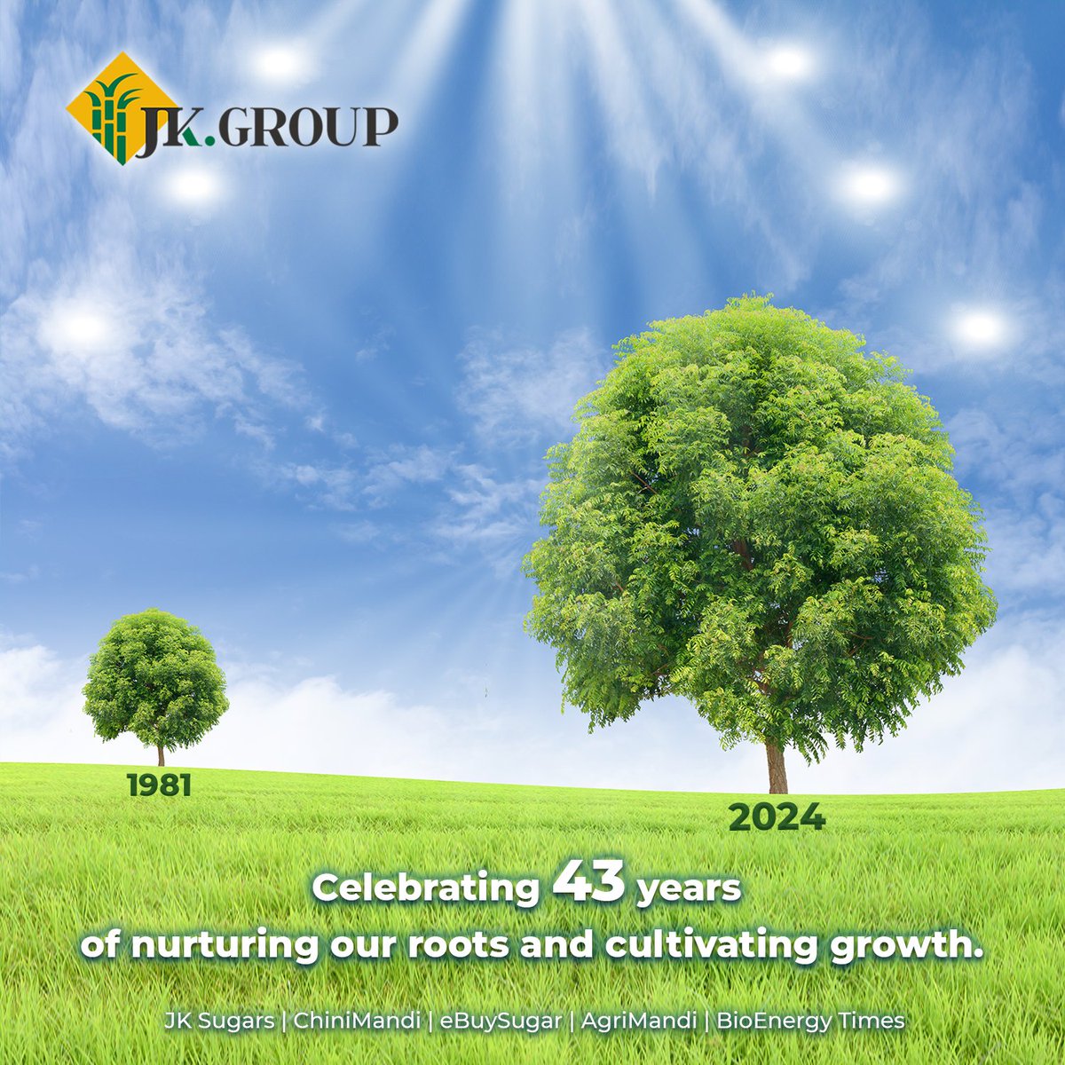 On JK Group's anniversary, we cherish our journey from humble beginnings to industry leadership.Grateful for our team, clients, and supporters. Here's to celebrating success and embracing the future with optimism. Best wishes to all involved!@ChiniMandi @eBuySugar @AgriMandiLive