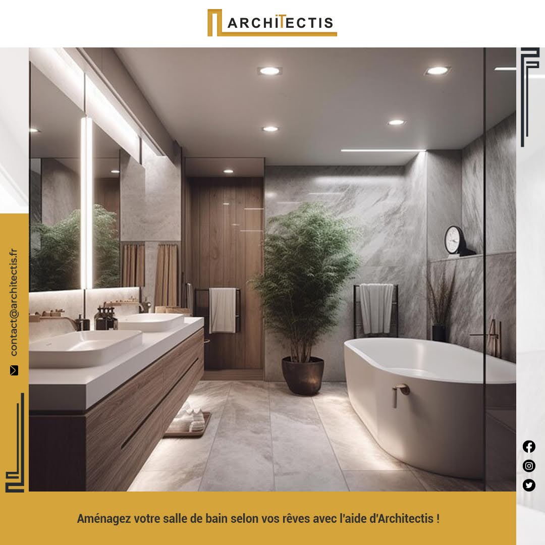 Architectis1's tweet photo. Créez votre oasis de détente avec #Architectis ! Optez pour une #conception sur mesure et des solutions personnalisées pour une #salledebain qui répond parfaitement à vos besoins. 🛁✨https://t.co/3bwnlRZAQR https://t.co/D75q3FeM53