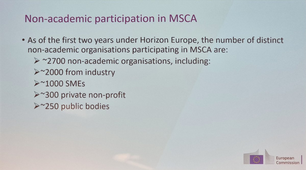 mmshawrav's tweet photo. Claire Morel, Head of @MSCActions
■non academic participation in #MSCA is encouraged. additional 6m #Funding
■new internship opportunities. Synergy with @EITeu
@EUeic
■ #intersectoral mobility enhances #Career #opportunities outside #academia
#MSCA2024BE https://t.co/GNewjUbHJi