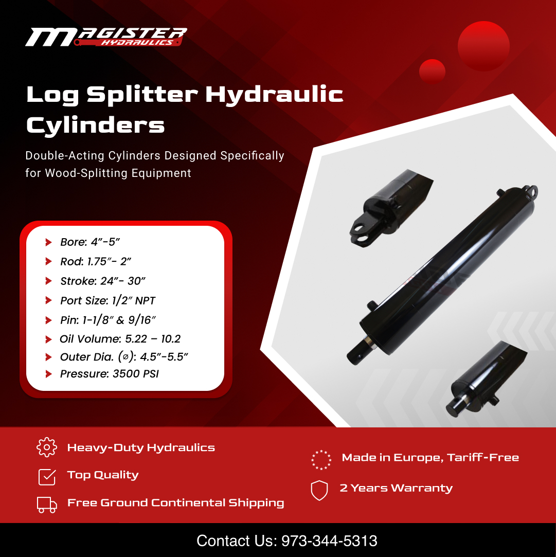 Magisterhyd's tweet image. Do you need a heavy-duty #logsplitter hydraulic cylinder? Look no further! Our premium quality #cylinders are built to withstand up to 3500 psi, making them perfect for various #industries. Upgrade your log splitter today. 🔧 Book yours now! ✨
.
🌐: shorturl.at/bhnoI