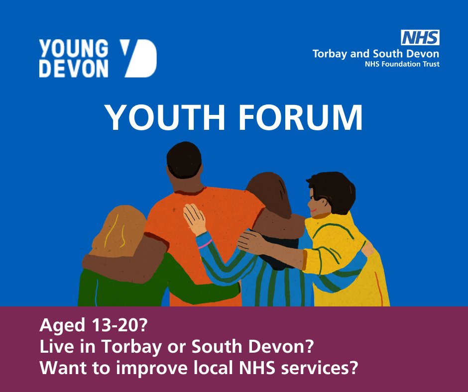 @TorbaySDevonNHS are excited to be piloting a Youth Forum in partnership with Young Devon for young people who use services at the Trust. They want to hear what they can do to give the best possible care experience to young people. Find out more: torbayandsouthdevon.nhs.uk/about-us/get-i…