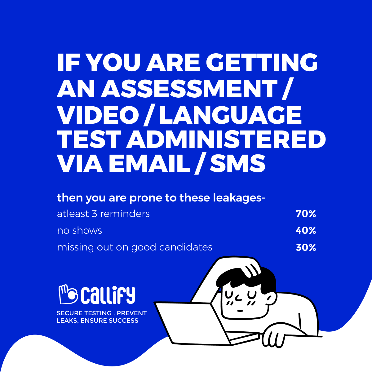 InCallify's tweet photo. It's tough to remind candidates about tests sent via email or SMS. Plus, gathering data for reminders takes a lot of time. This can lead to many candidates not showing up for the test and missing out on good ones leading to leakages. https://t.co/NL2e9afAVf