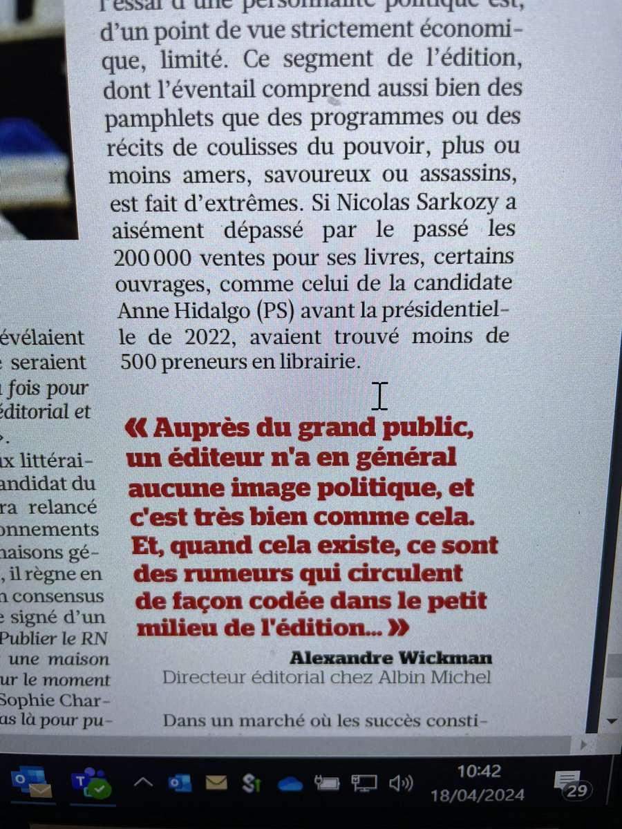 La politique et l’écriture… Le livre politique et les ventes… Quand @ClaudiaECohen fait le point dans Le Figaro éco ⬇️