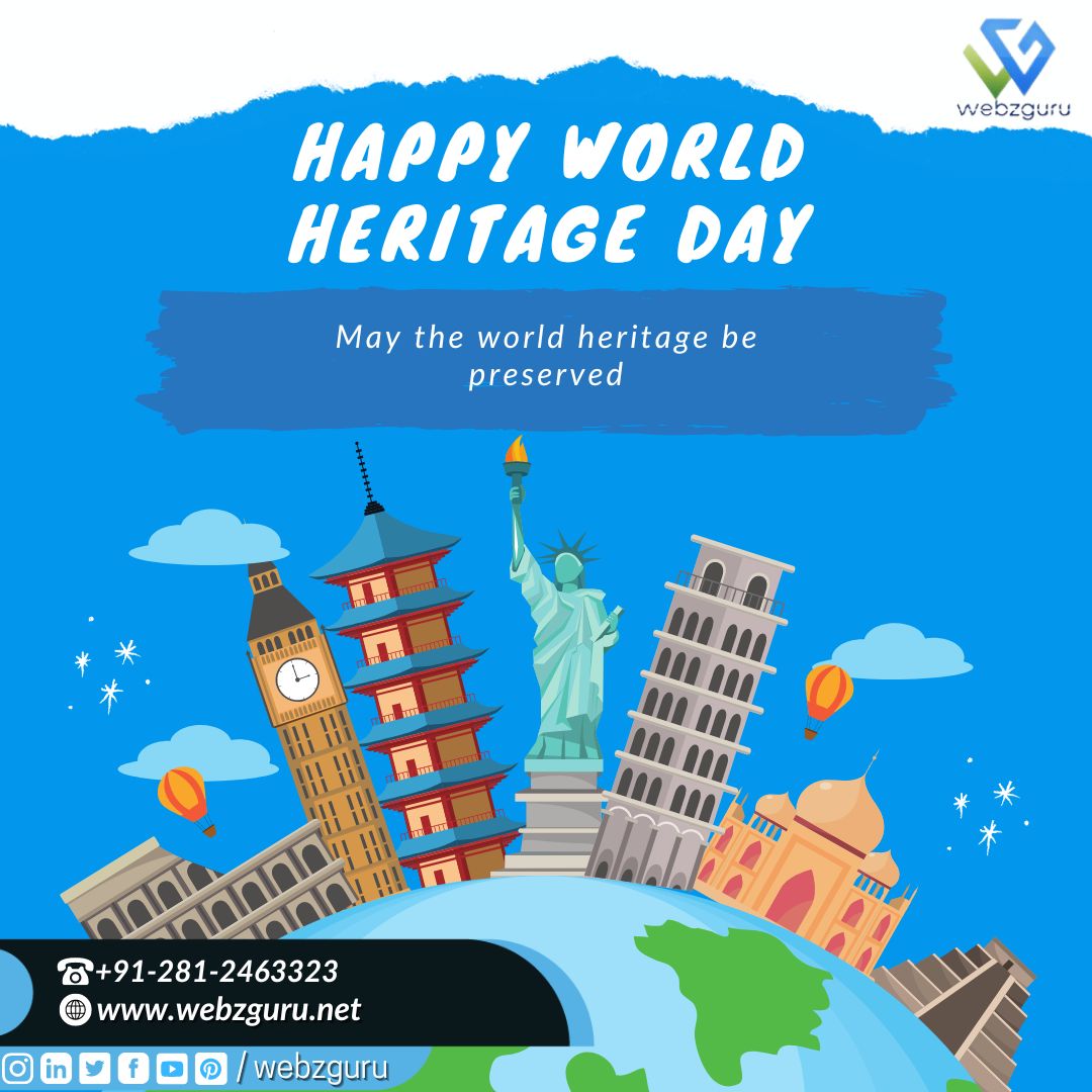 Happy World Heritage Day from Webzguru! 🌍 Let's celebrate the richness of our cultural and natural heritage, and commit to preserving it for future generations. Together, let's cherish and protect our shared legacy. #WorldHeritageDay #PreserveOurLegacy #Webzguru