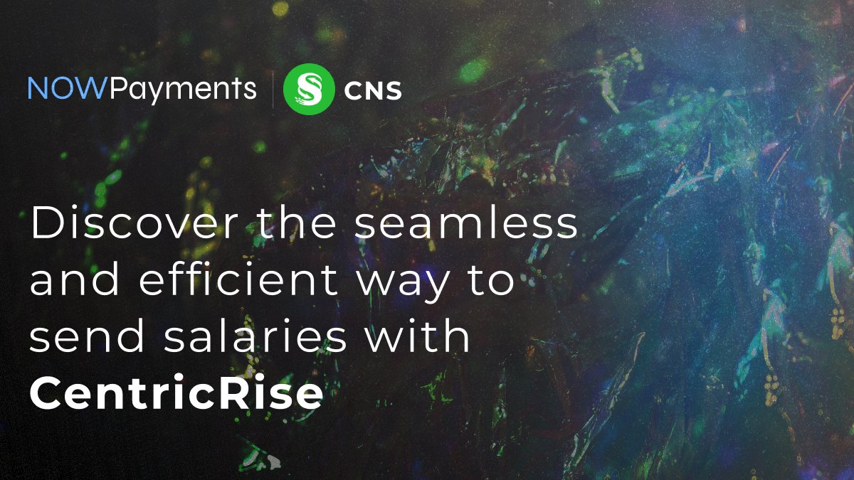 NOWPayments_io's tweet photo. 👀Discover the seamless and efficient way to send salaries with @CentricRise using NOWPayments

🎯Embrace the future of payroll management by leveraging the power of #cryptocurrencies with $CNS: https://t.co/WavfeYIiqg https://t.co/YwcUWr1LHv