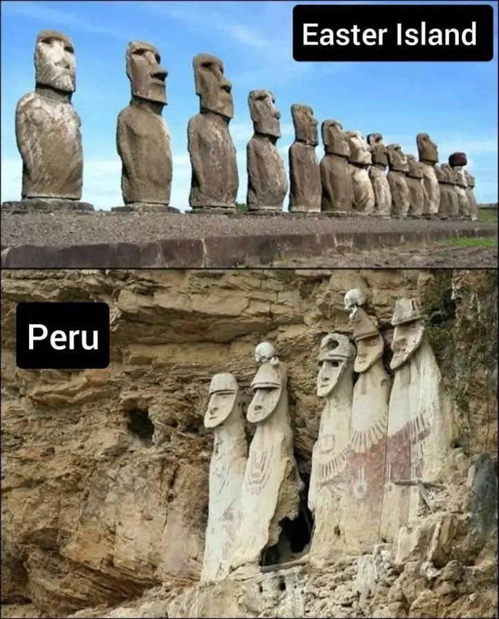 I posted earlier about Easter Island and the stone statues. We’ve been lied to about history and timelines. The truth will come out one day.