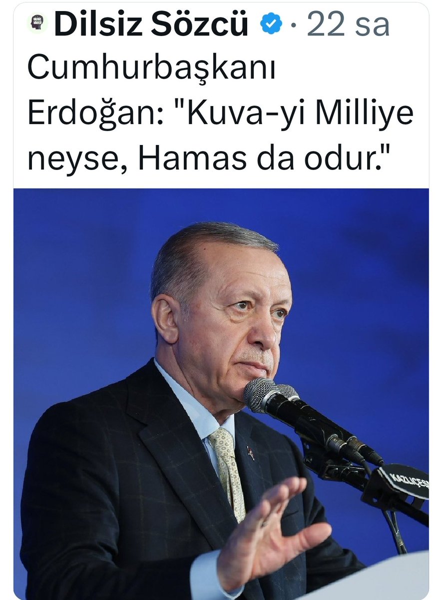 Kuva-yi Milliye demek, Atatürk demektir. Hamas terör örgütünü, Atatürk ile kıyaslayan birisi benim cumhurbaşkanım olamaz. Yok hükmündedir.