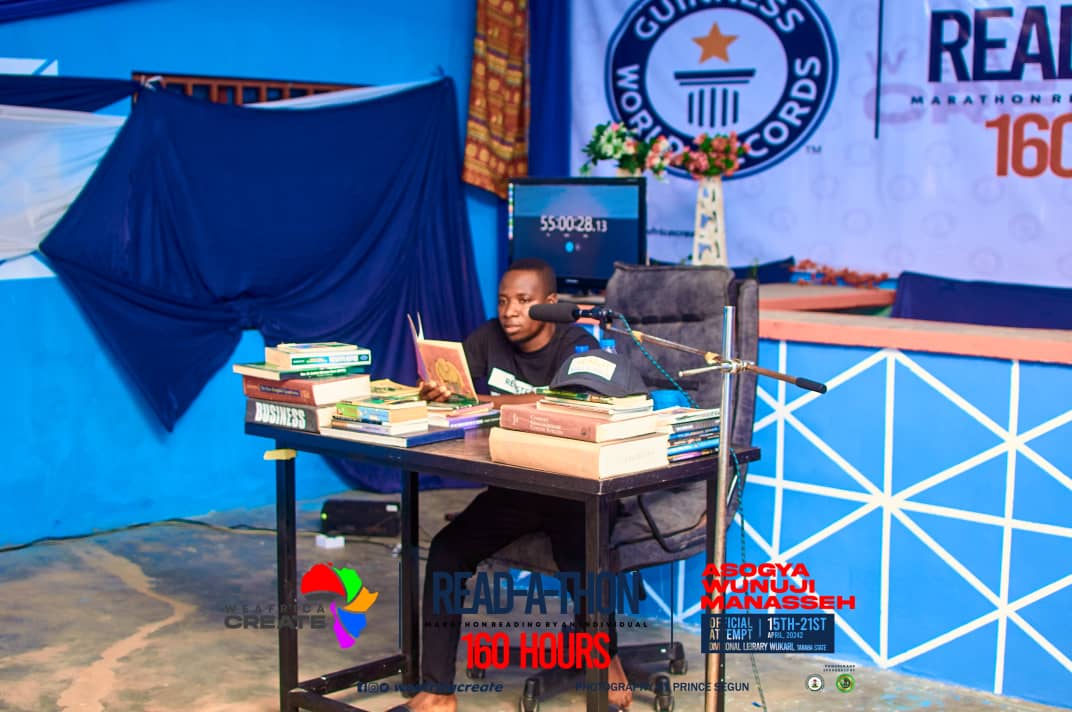 itz_attah's tweet photo. 160 hours Marathon Reading by an individual currently going on in Taraba State Nigeria
@NigeriaGov 
@GovAgbuKefas 
@GWR 
@KvngWhillz
@UNICEF
@WeAfricaCr4506
@GovAgbuKefas
#WeafricaCreate 
#WeafricaCreate
#160hoursreadAThon https://t.co/GPnPY3elEs