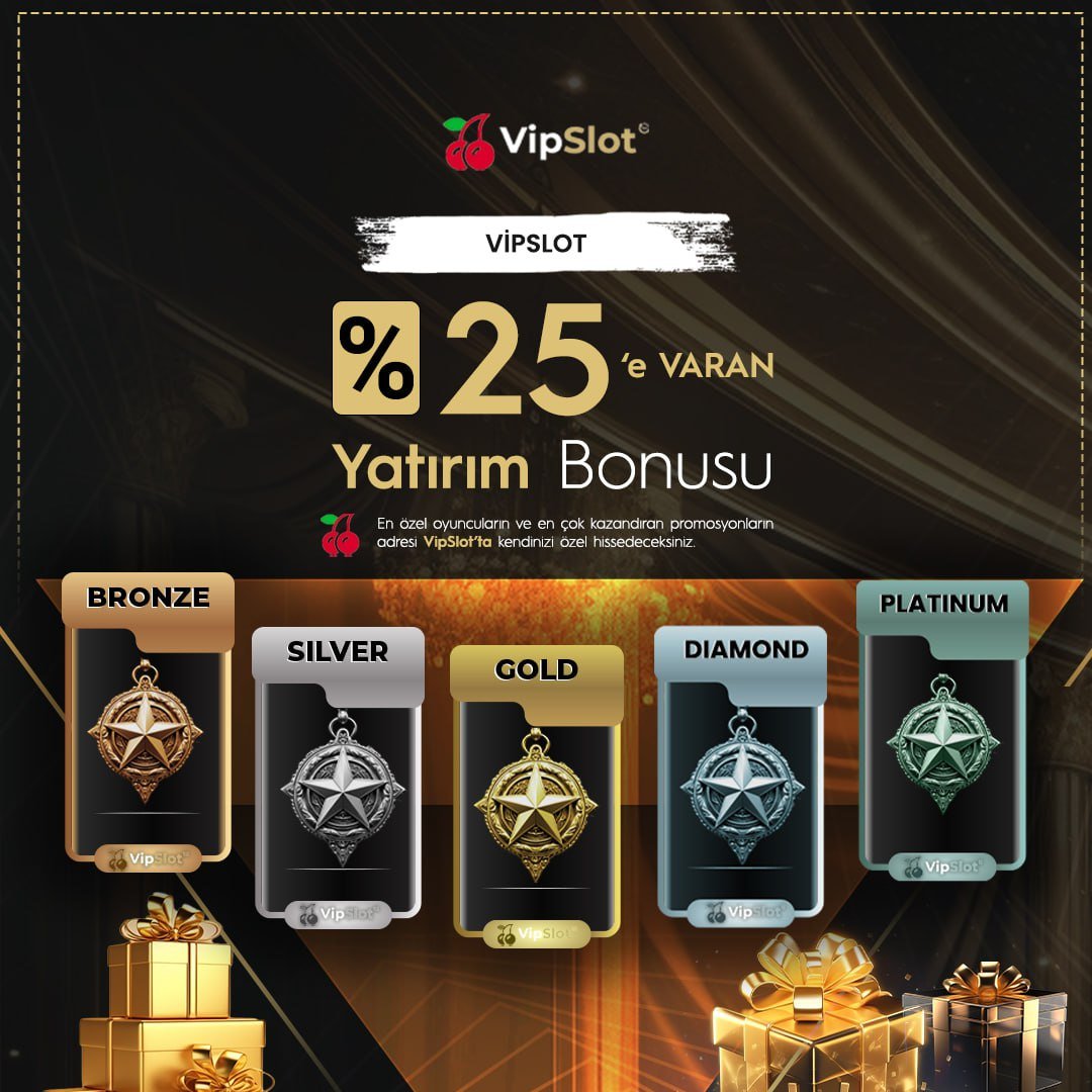 🔔 Sıradan Olmak İstemiyorsan VipSlot Tam Sana Göre ! 🔔 🍒VipSlot'un Size Özel Platinum Cevherleri ! 💸 🔤2️⃣5️⃣'e Varan Yatırım Bonusu Vipslotta! 👑 Kendinizi Özel Hissetmenizi Sağlıyoruz. 💸 Kazanmanın VIP Yolu: t2m.io/vipslot