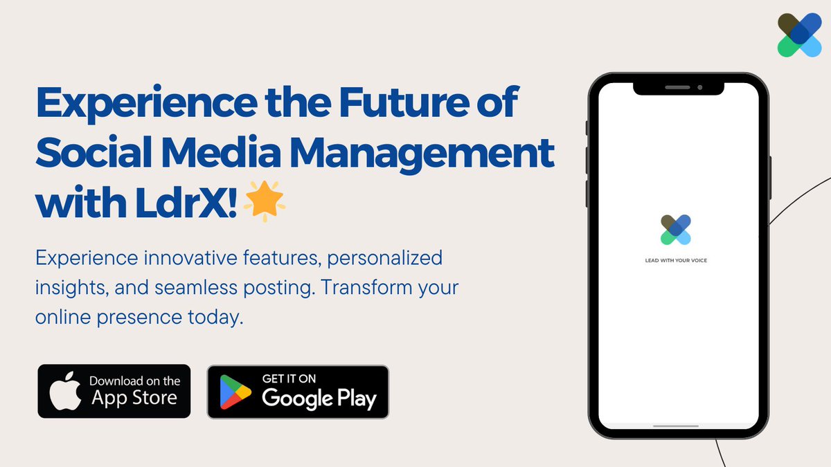 Elevate your social media game with our cutting-edge platform! 🚀 

Discover trends, streamline publishing, access expert guidance, and experience the future of social media management. 

Download Now: link-to.app/x2V4W52B0h

#LdrX #SocialMedia #Innovation #AI #Leadership