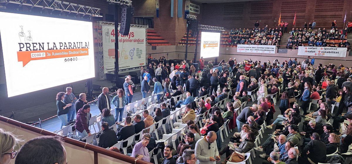 cesc_1967's tweet photo. Avui estem a la 3a assemblea sindical oberta de @ccoocatalunya, l’ASO es el mecanisme de participació democràtica obert a tothom per esbrinar les preocupacions de la gent treballadora i preparar els eixos del proper congrés. https://t.co/FrFQkzrFNF