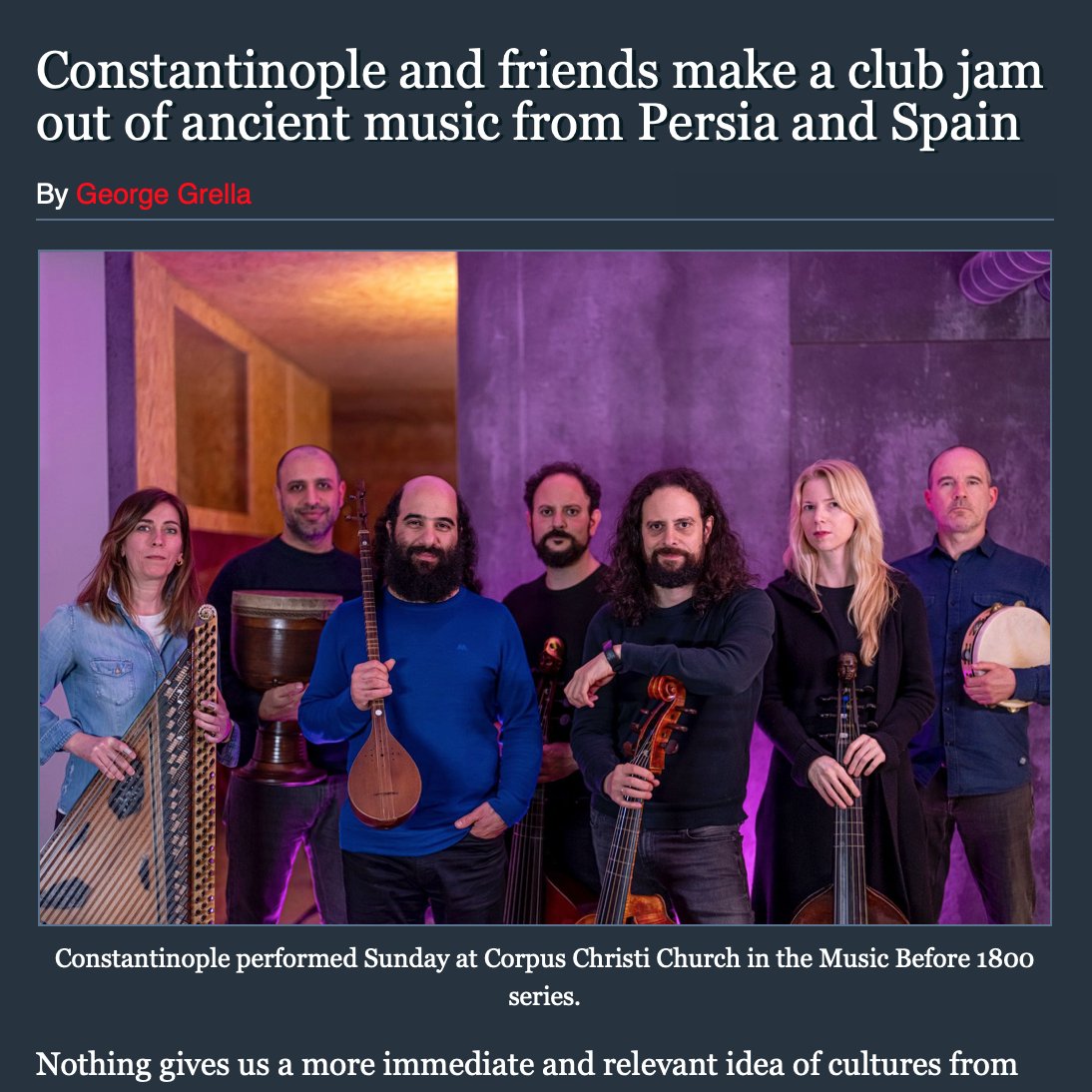 'It may have been a church, and the music may have been old, but Sunday it all felt like a club show.' Read more from @theclassicalrev NY on the performance by Constantinople and @alqhai below. Thanks to everyone who joined for this momentous concert! newyorkclassicalreview.com/2024/04/consta…