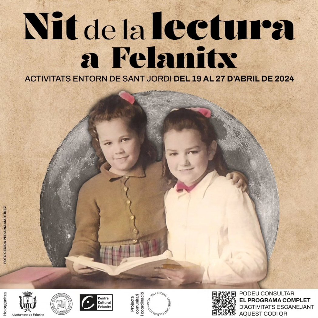 AjFelanitx's tweet photo. 📖 NIT DE LA LECTURA 📚

📌 Aquest dissabte dia 20 Felanitx ha fet una passa endavant per innovar i revolucionar la Diada de Sant Jordi. La Nit de la Lectura ha de servir per fer valdre, els llibres, la lectura, la poesia, la literatura... https://t.co/yF2c5FgikQ