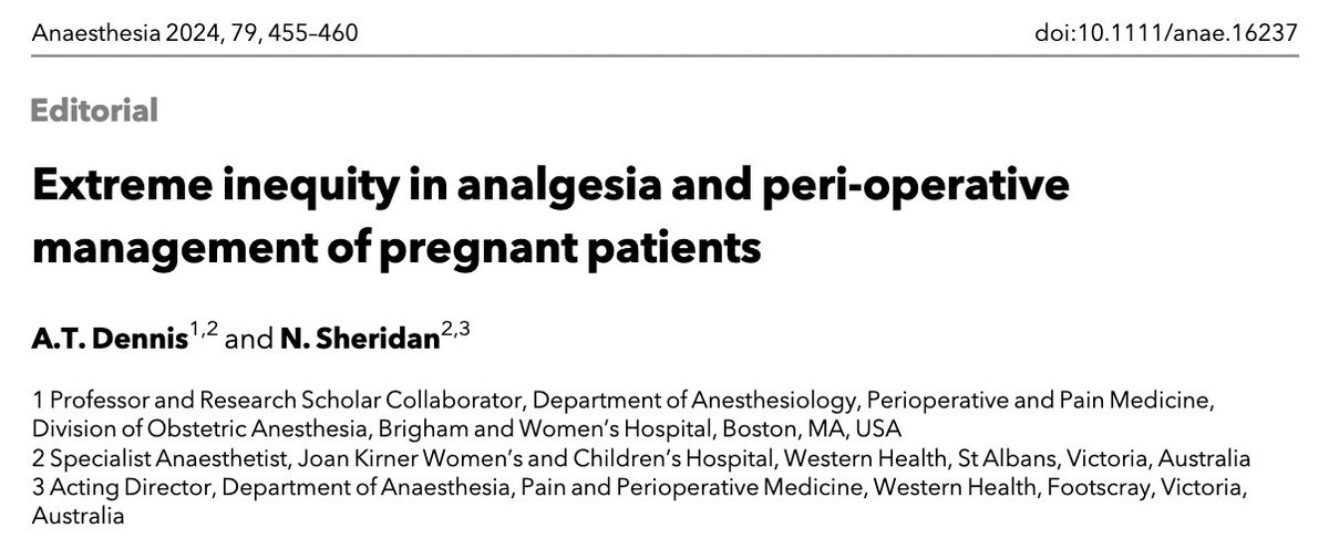 Anaesthestists cannot solve these problems of inequity alone! We need to work in teams including: ➡️interpreters ➡️cultural liaison staff ➡️social workers ➡️consumer & community representatives ➡️ educators @AliciaTDennis @nsheridan123 🔗…-publications.onlinelibrary.wiley.com/doi/epdf/10.11…