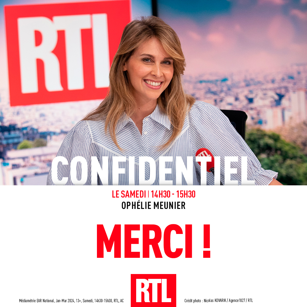 🎙🔴#AudiencesRadio MERCI ! 📈 Plus de 300K auditeurs tous les samedis pour le rendez-vous de @ophmeunier, #Confidentiel sur @RTLFrance ➡ En podcast : rtl.fr/programmes/con… #Radio #Médiamétrie