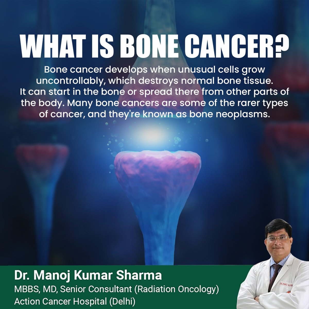 Bone cancer refers to cancer that originates in the bones.

.

.

.

#drmanojkumarsharma #drmanoj #oncologist #oncology #bonecancer #cancercheckup #cancerscreening #cancercure #cancertreatment #cancersurvivor #cancercare #cancer #cancertreatment #earlycancerdetection