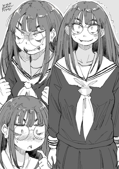 #これを見た人はセーラー服をTLに放流しよう
モノクロをチョイスしてみた。眼鏡率100%。 