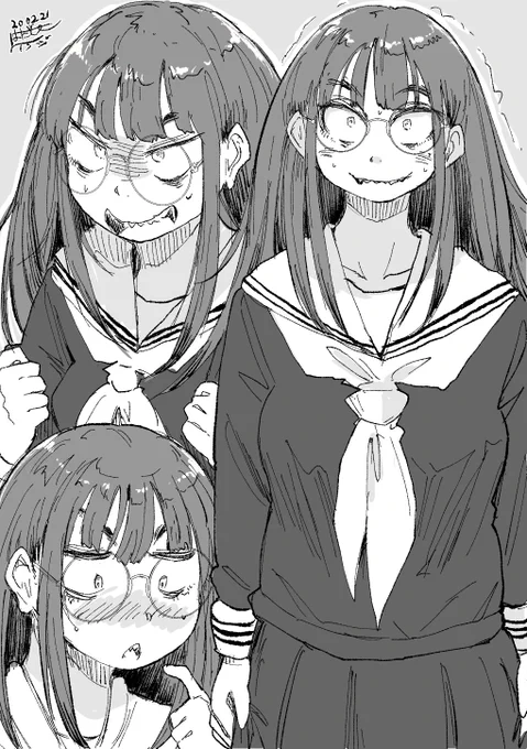 #これを見た人はセーラー服をTLに放流しよう
モノクロをチョイスしてみた。眼鏡率100%。 