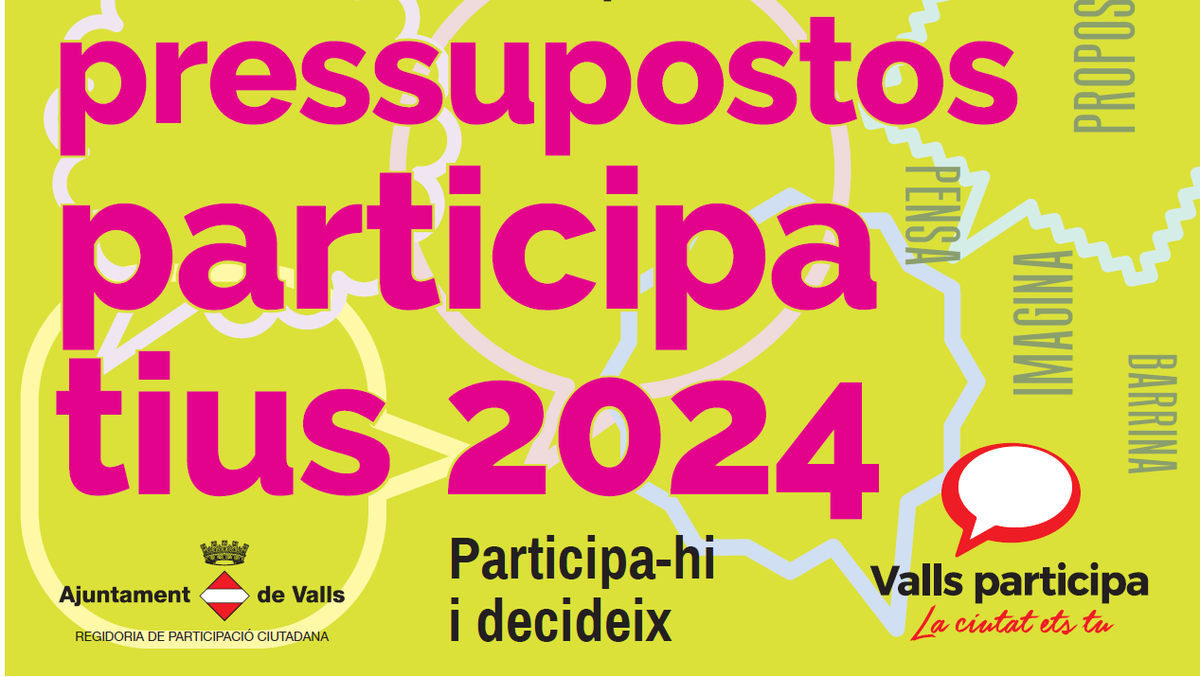 Participació Ciutadana | 📲 La plataforma «Decidim», principal novetat dels Pressupostos Participatius 2024. ▶️ Les propostes es focalitzaran en dos eixos, sostenibilitat i àmbit social, i es podran presentar del 6 al 31 de maig. ℹ️ tuit.cat/6L0Go #Valls