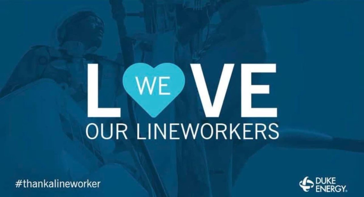 Today is National Lineworker Appreciation Day! Not all superheroes wear capes! During the darkest days, linemen use their superpowers to light up our lives, energize our communities, and keep us safe!! We ❤️ our @DukeEnergy lineworkers! #ThankALineworker