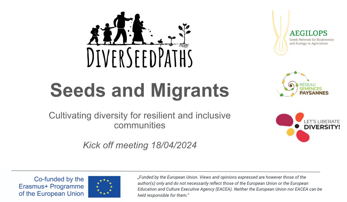 #DiverSeedPaths/Seeds and Migrants The main goal is to cultivate #resilient and #inclusive communities by facilitating knowledge exchange between #migrant #communities and #stakeholders involved in agricultural biodiversity! 👉TODAY at 16:00 pm 🤠Link: urly.it/3_9z7