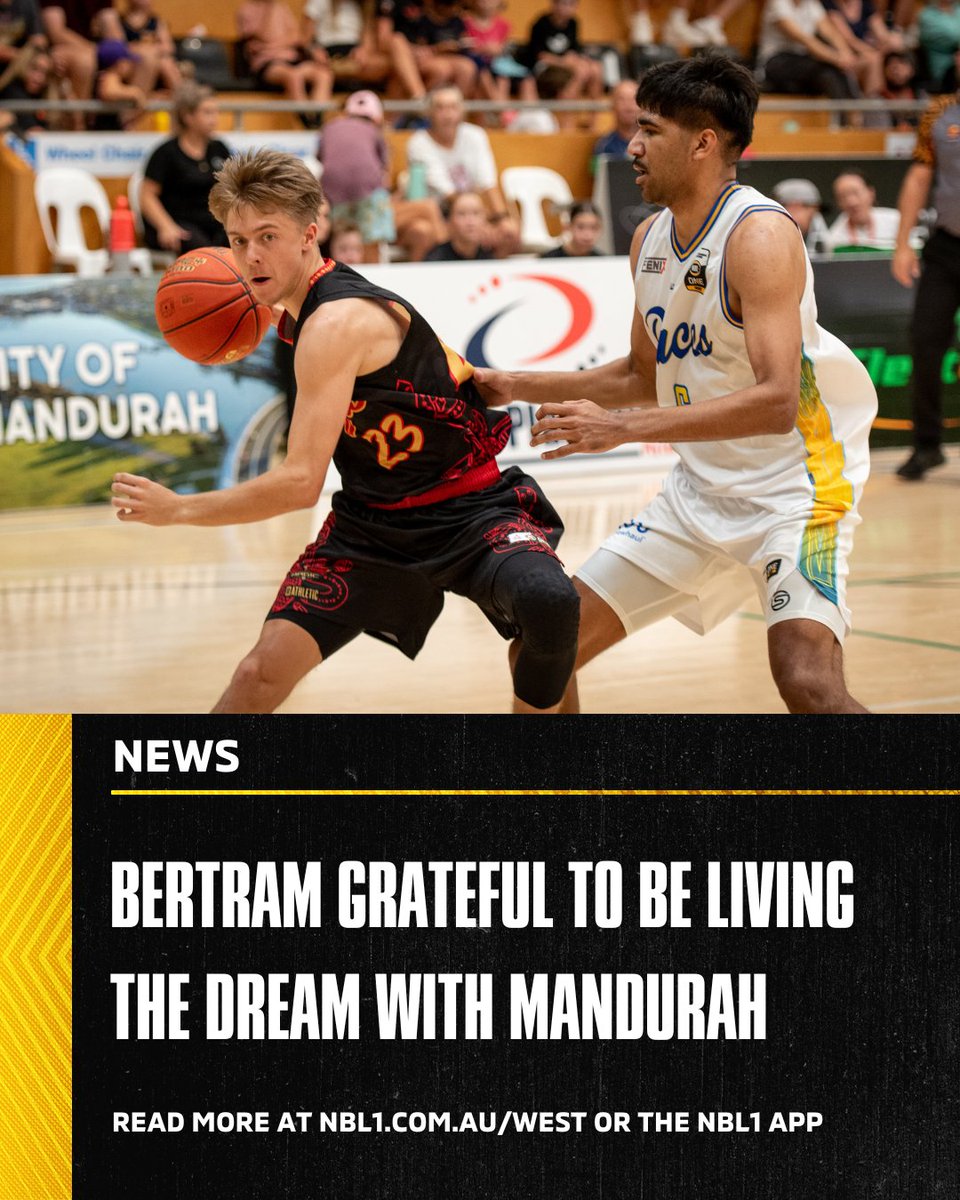 NEWS: Bertram grateful to be living the dream with Mandurah ✨ 'I think that every game that I play right now I've got a point to prove, and you can always take small meanings out of big games' Read the full feature nbl1.com.au/west #NBL1West #NBL1